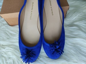 blue blooms and petals shoes